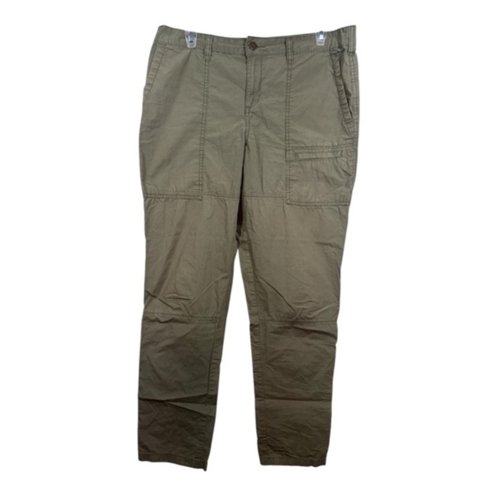Joe Fresh Trouser Pants Womens Size 10 Army Green Slim Cotton Ankle Casual
